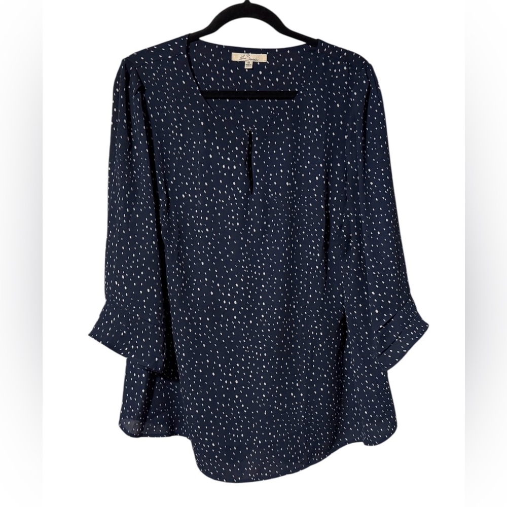 Les Serein Presley 3/4 Sleeve Blouse in Navy